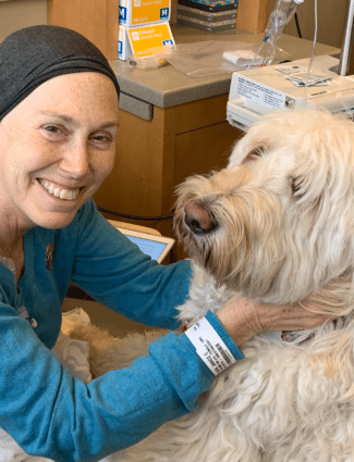 Jan with a Therapy Dog