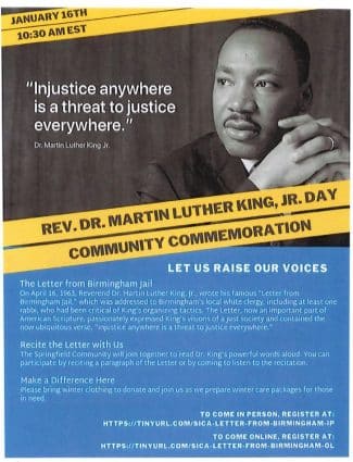 Springfield's Rev. Dr. Martin Luther King, Jr. Day Commemoration