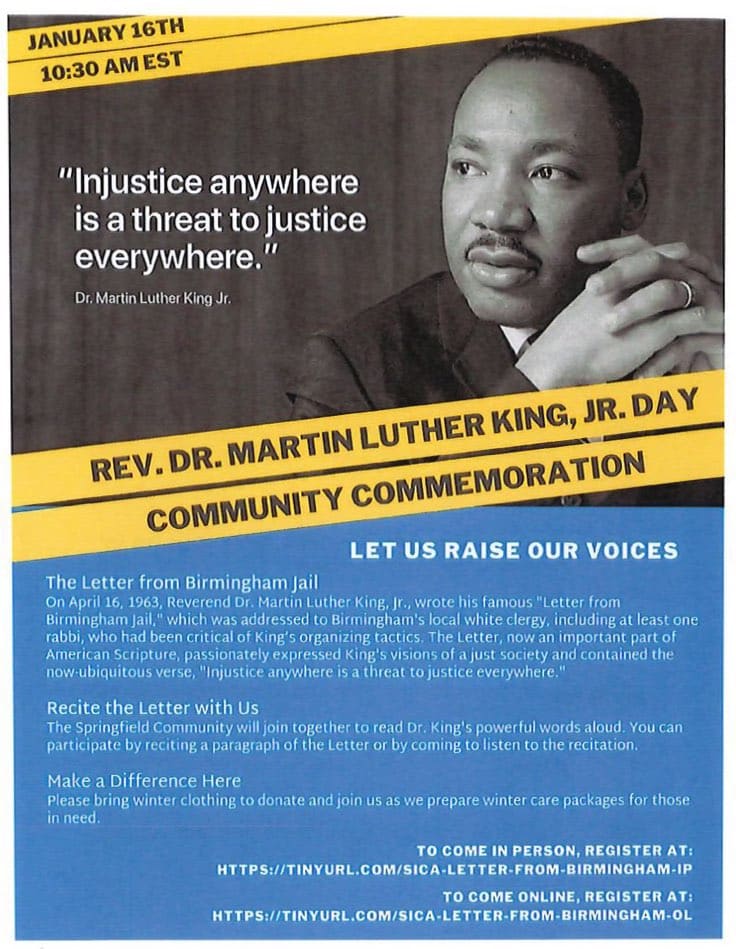 Springfield's Rev. Dr. Martin Luther King, Jr. Day Commemoration